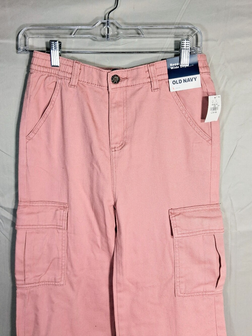 Girl's Old Navy Pink/Rose Size L 10-12 Baggy Barbiecore Cargo Jeans NWT - Picture 5 of 8